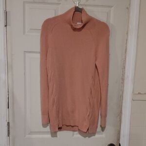 Garnet Hill Womens Size S 100% Cashmere Soft Coral Turtleneck Sweater